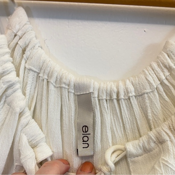 Elan White 3/4 Sleeve Tie Front Blouse - Picture 3 of 4